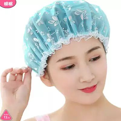 Value 1-3 double shower cap female waterproof bath adult headgear female children shower cap kitchen lampblack shower cap