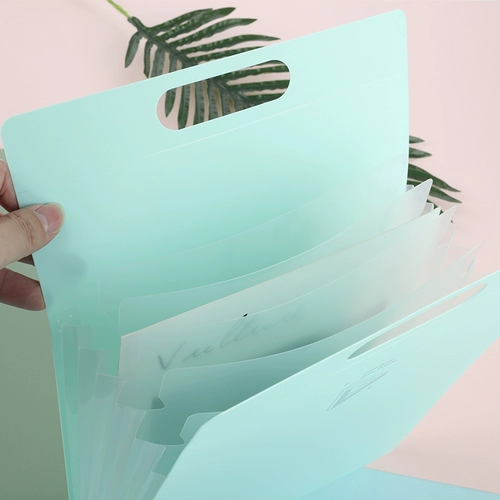 康百 Многослойная папка для школьников, портативная свежая сумка для хранения, вместительный и большой орган, 6 ячеек, в корейском стиле, делается под заказ, с печатью вашего логотипа