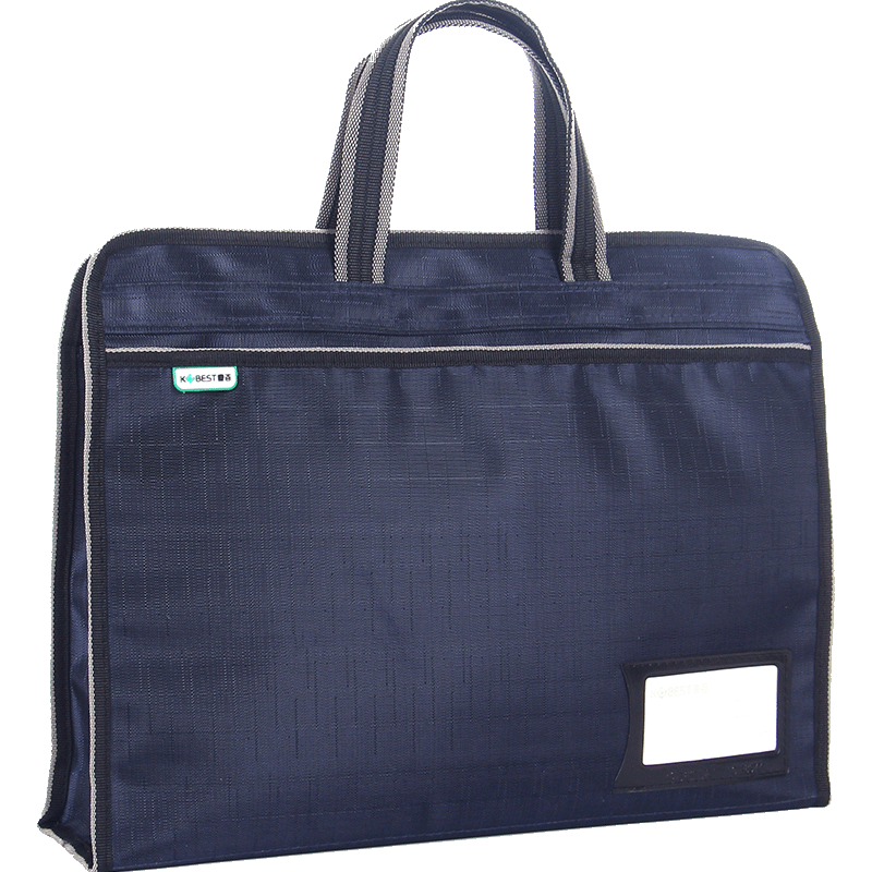 Kangbai large capacity handbag A4 document bag Waterproof information bag Zipper bag Document bag Men and women briefcase conference bag Support custom printed logo