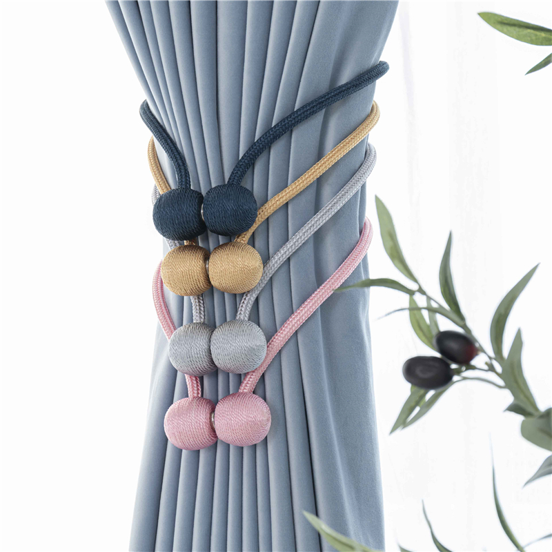 Pair of Fitted Magnet Curtain Buckle Creative Tie Rope Zharness Drapes Curtain Strap Free To Punch Home Brief Modern North Europe