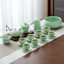 Celadon Kung Fu tea set Home office Jingdezhen ceramic teapot teacup high-end light luxury gift box