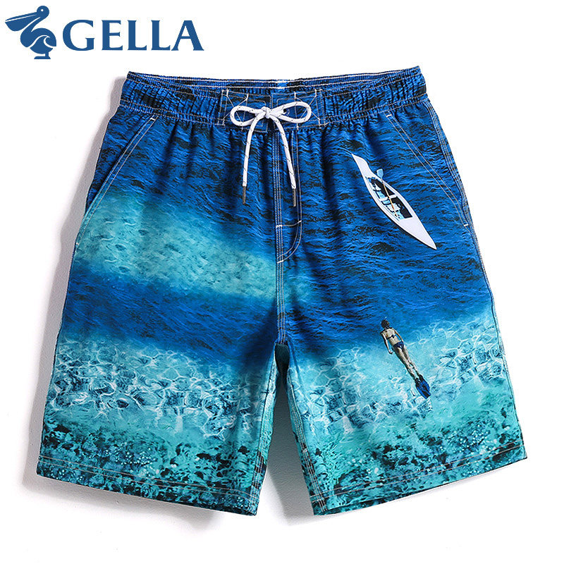 GELLA beach pants men's quick-drying seaside swimming trunks vacation loose spa pants shorts lined fashion men's clothing