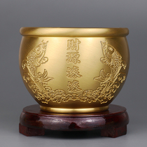 Copper cylinder cornucopia bowl-type incense burner ornaments Chinese home decorations desktop storage pen holder financial position ornaments