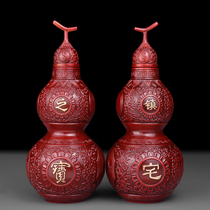 Red pure copper gourd open hollow with cover home decoration crafts five Emperor money wealth decoration