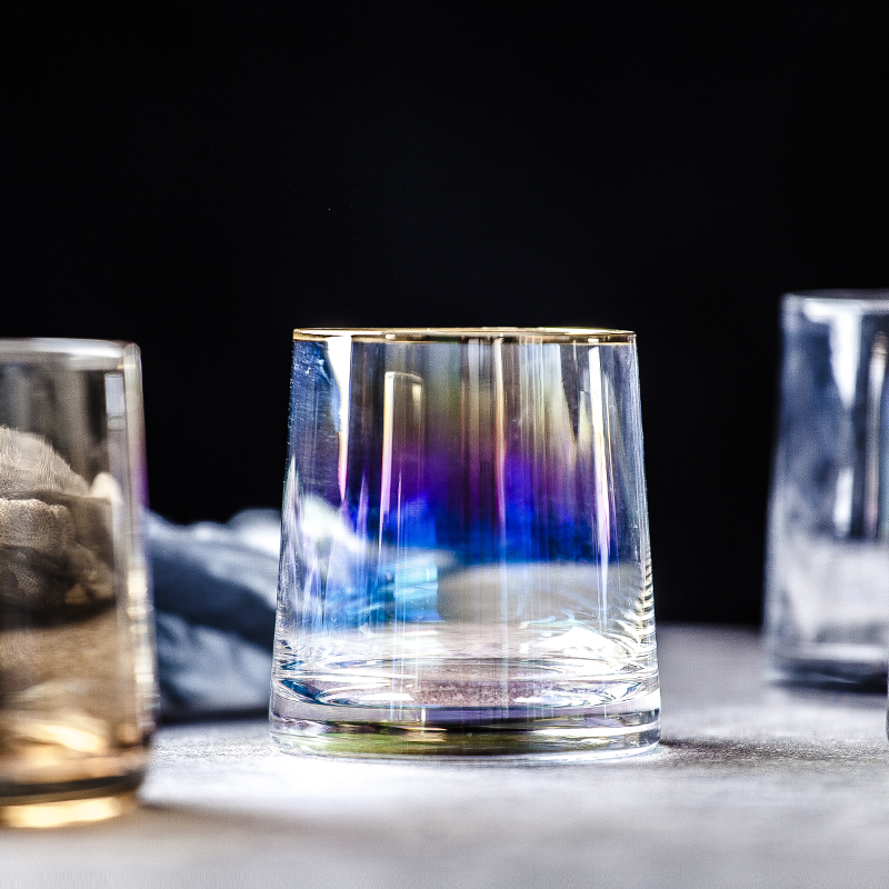 Zero paint Nine Colorful Ionic Plated Glass Cups Nets Red Ins Wind Minimis home whisky wine glasses Drink cups Drink