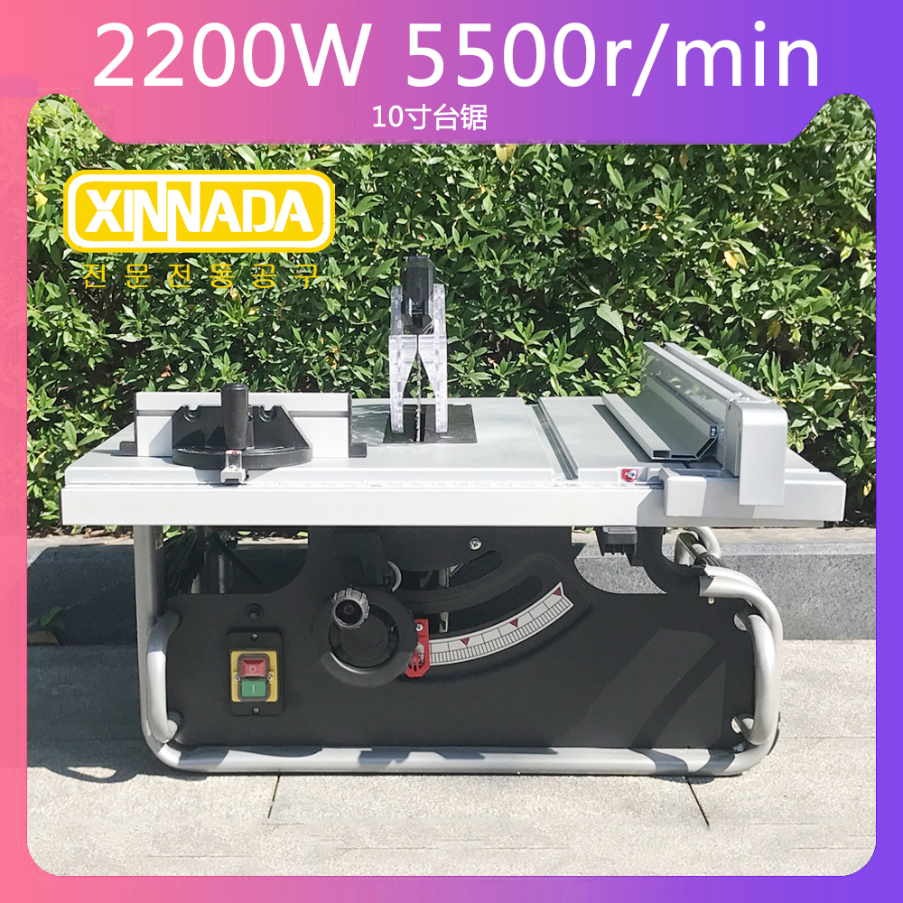10-inch push bench saw woodworking small DIY cutting machine furnishing tool 45-degree frame line cutting corner machine mobile home