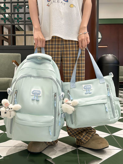 儿童书包初中女生小学生2025新款大容量背包大学生高中字母双肩包