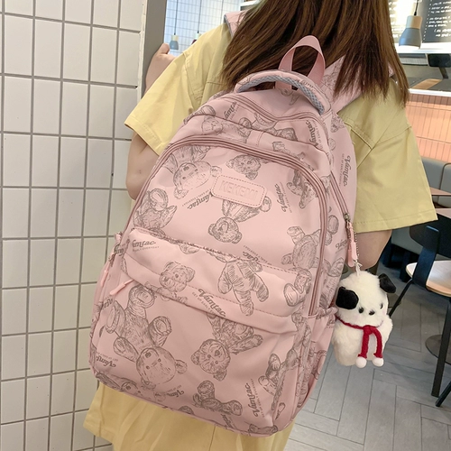 Школьная сумка младшая средняя школа медведь Печать 2025 Новый милый рюкзак для средней школы в начальной школе с 3 до 6
