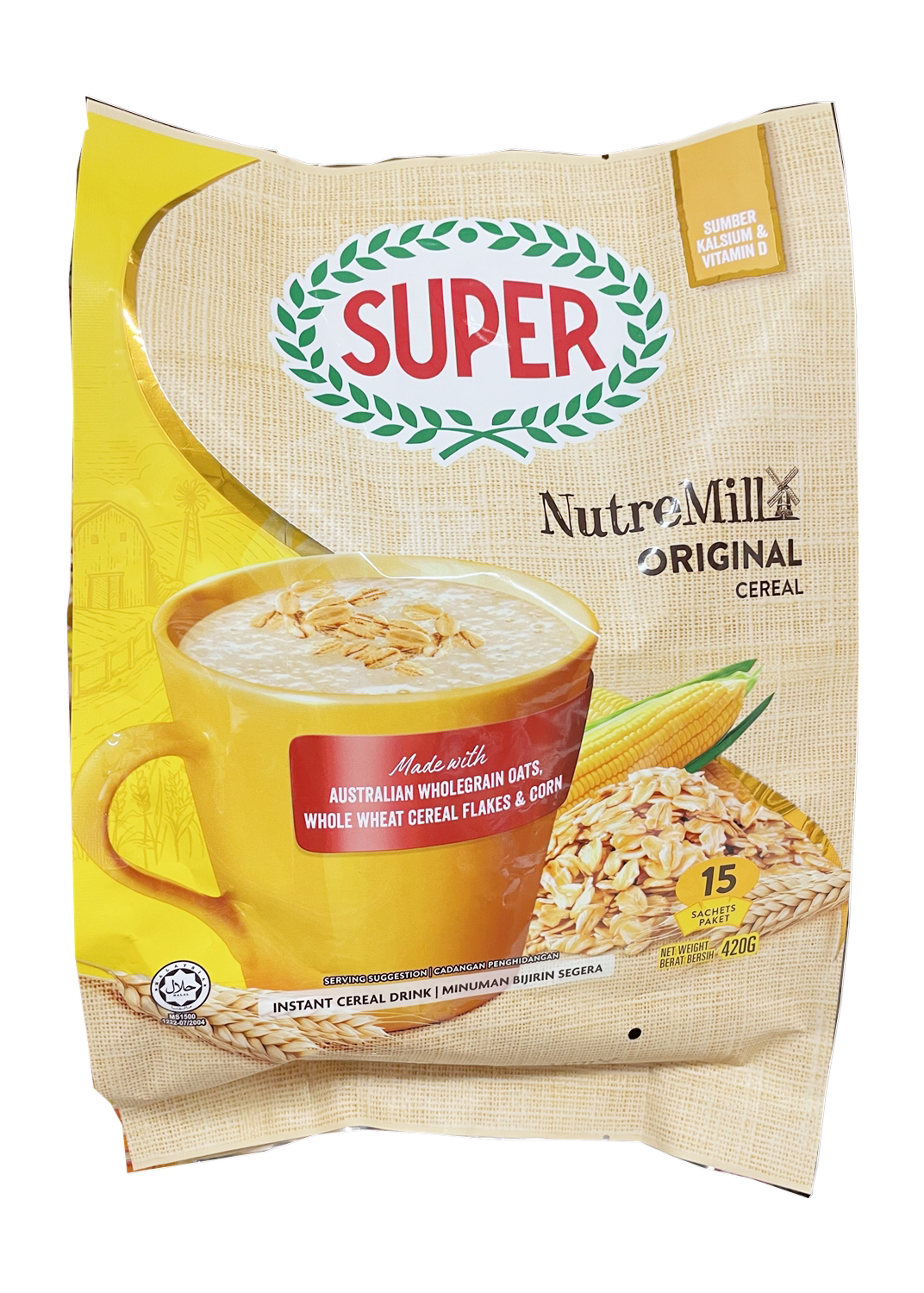 Malaysia's SUPER NUTREMILL Super ready-to-cook cereal-free mixed cereal mix cereal and drink