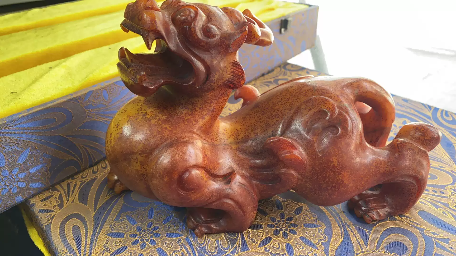 收藏和田墨玉龙纹玉璋古董玉仿古兵器剑把件摆件汉玉器古玩玉牙璋