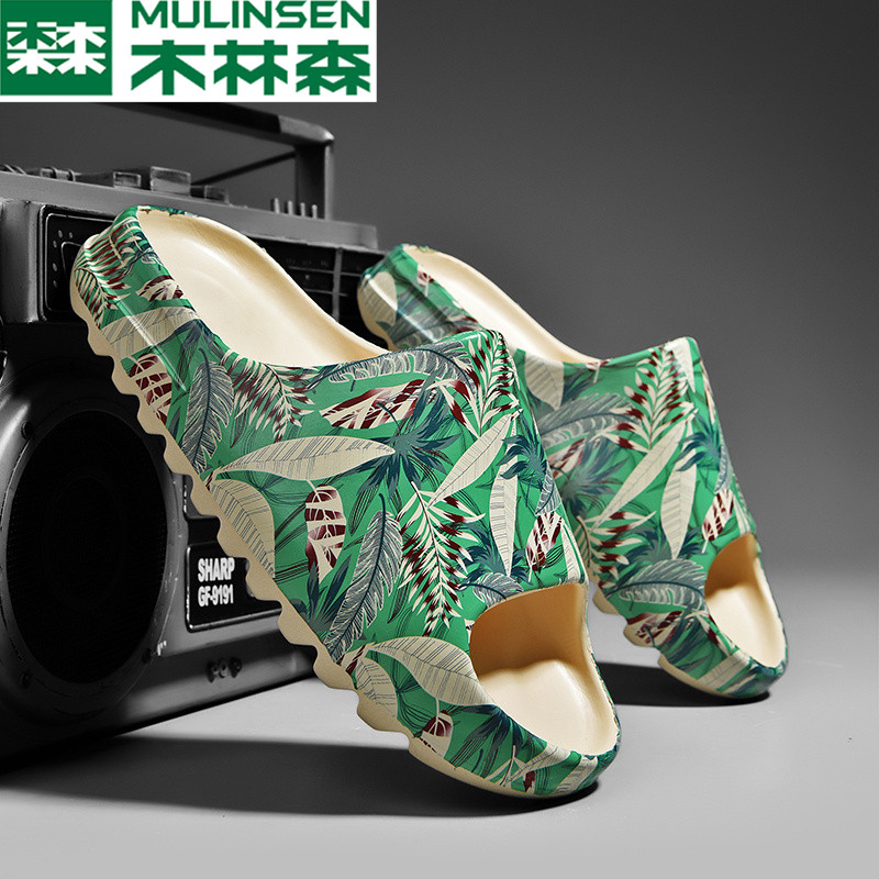 Wood Linson Coconut Slippers Men's Trend Summer outside wearing a thick bottom lined with outdoor beach sports sandals