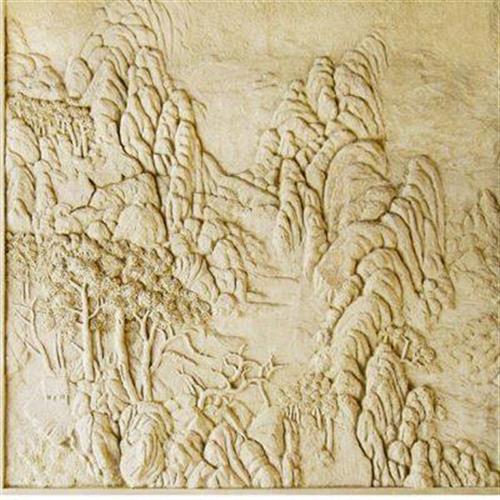 Sandstone Reliefs Mural Landscape Relief Background Wall Decoration Mural High Mountain Flowing Water Decoration Solid Painting Customizable-Taobao