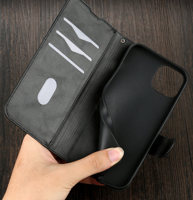 Wallets Folio Flip Magnetic Synthetic Leather Card Holder Folding Stand Business Style Note 12, Note 12 Pro, Note 12 Pro+