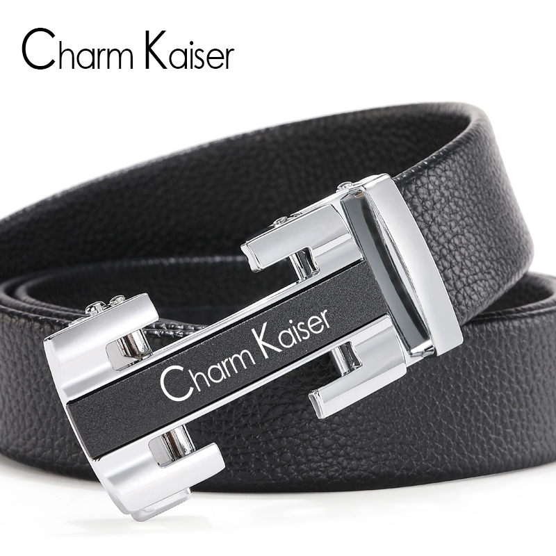 Gift box pure leather men's belt young people's high-end trend belt automatic buckle business pants belt CK-MS01