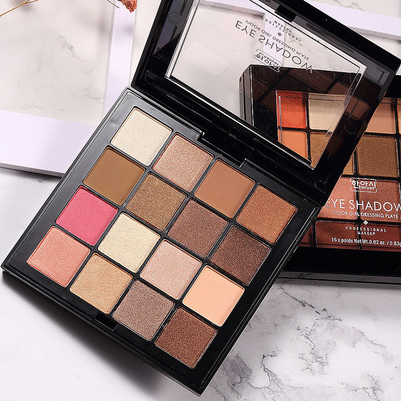 Daily makeup eye shadow plate ins super fire flash beads cheap student earth color matte nude makeup eye shadow flash powder pearlescent waterproof