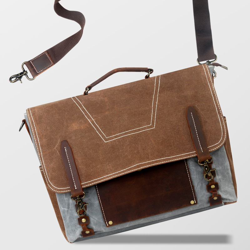 HG one-shoulder canvas bag handbag tooling large-capacity leather messenger bag men's tooling thick casual original wild