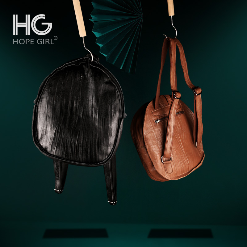 Small Shoulder Bag Woman Double Shoulder Mini Large Capacity 2021 New Fashion Brief About 100 Hitch Genuine Leather Head Layer Cow Leather Soft Leather Man