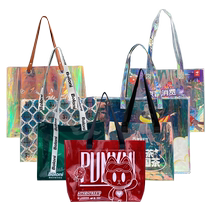 Laser bag transparent PVC handbag exhibition waterproof shoulder advertising event shopping gift packaging bag customization