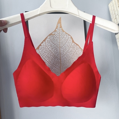 欧阳娜娜同款~本命年大红色无痕内衣裤套装