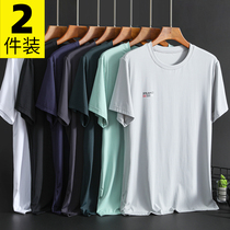 Mint Ice Silk short sleeve quick-drying T-shirt mens summer trend card leisure sports running mesh slip breathable top