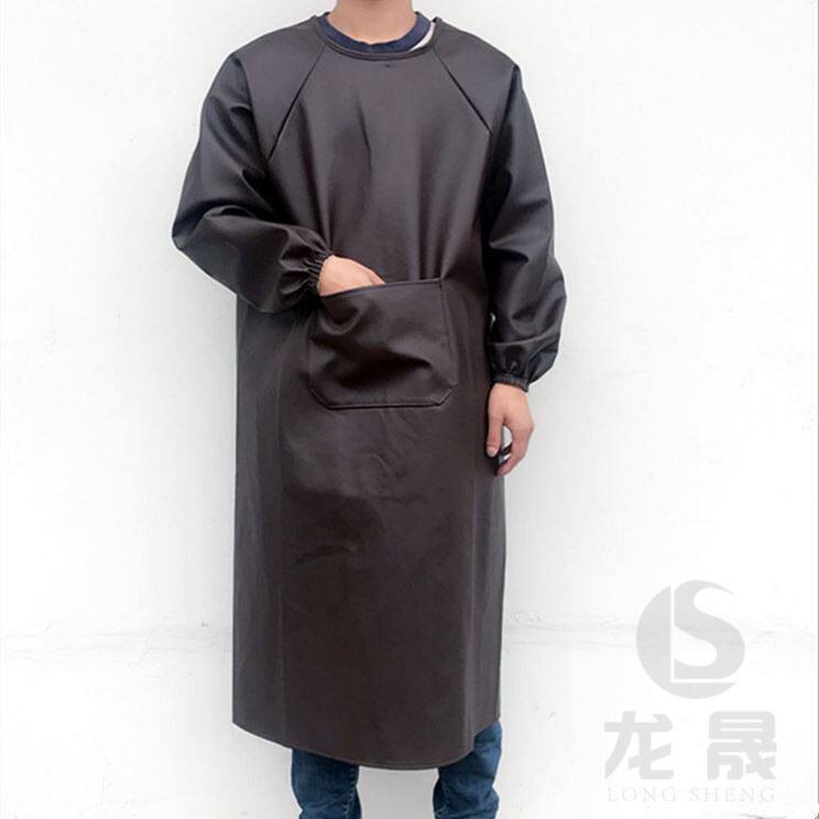 Killing Pig Great Vest Killing Fish Hotel Leather Apron Anti-Fouling Transparent Sleeve Resistant Dirty Leather Pu Leather Clothes Autumn Winter Cafeteria Winter-Taobao