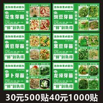 Sprouts label stickers self-adhesive hydroponic vegetables toon peas peanuts pine willow seedlings mung beans soybeans black bean sprouts