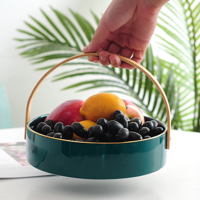 Nordic ceramic fruit plate living room home creative modern New Year divided dry fruit plate candy plate snack box with lid