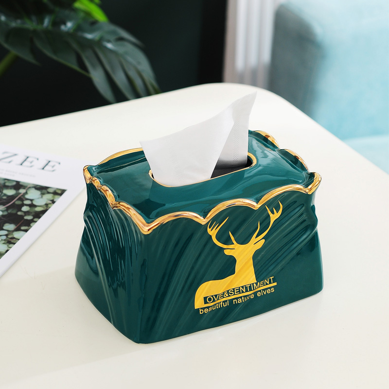 Creative living room ceramic tissue boxes Norway in household drawing towels with light luxury napkin boxes home drawing boxes