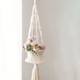 Ins Nordic cotton rope woven flower basket pot plant green plant fruit hanging basket home gardening decoration net pocket aerial hanging decoration