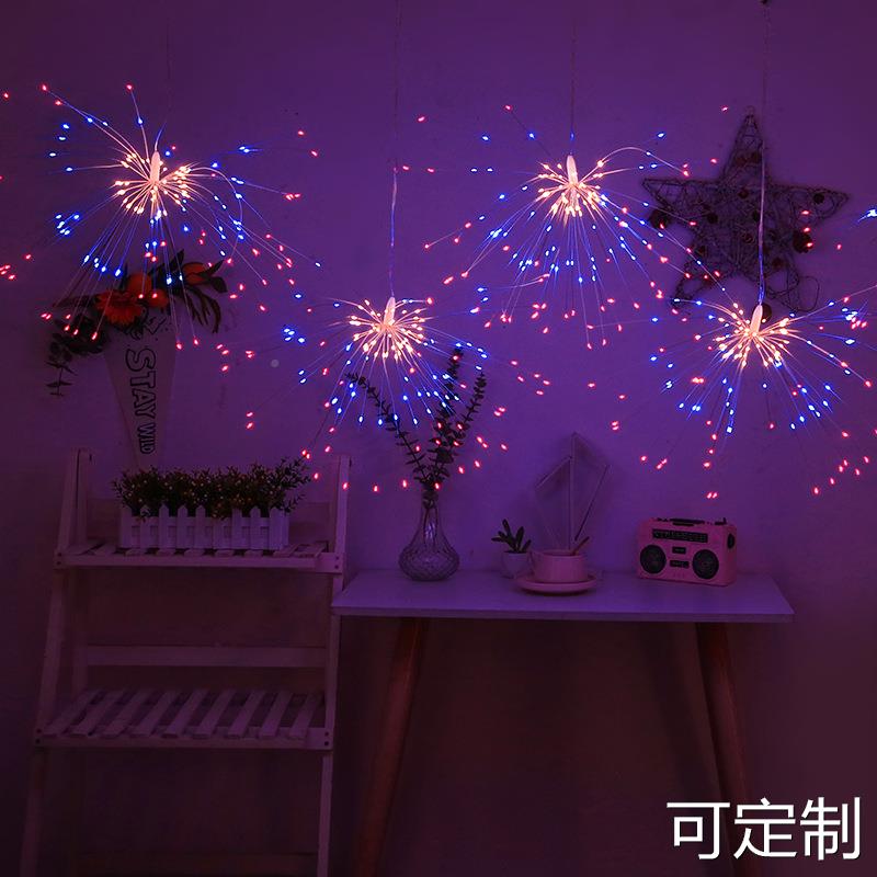 LED remote control copper wire fireworks lights Christmas courtyard anchor proposal shop window atmosphere decoration lanterns and fireworks lights