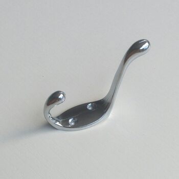 Zinc alloy bright clothes hooks furniture hardware accessories kitchen bathroom bedroom hooks double hooks