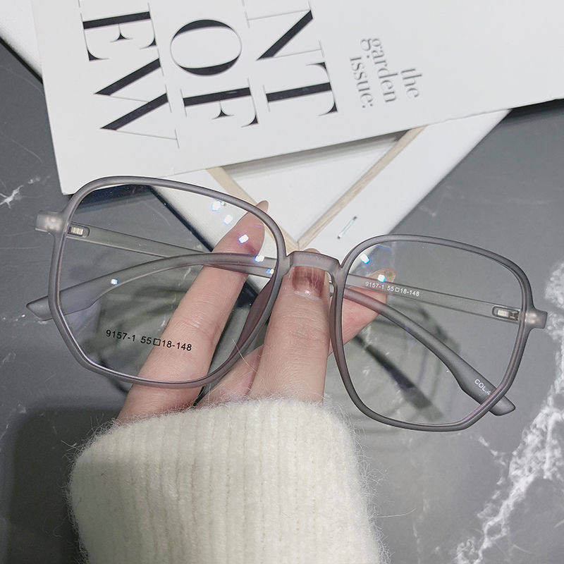 Mania wolf ultra-light large frame anti-blue light eye protection myopia glasses female can be matched with degree flat male big face is thin