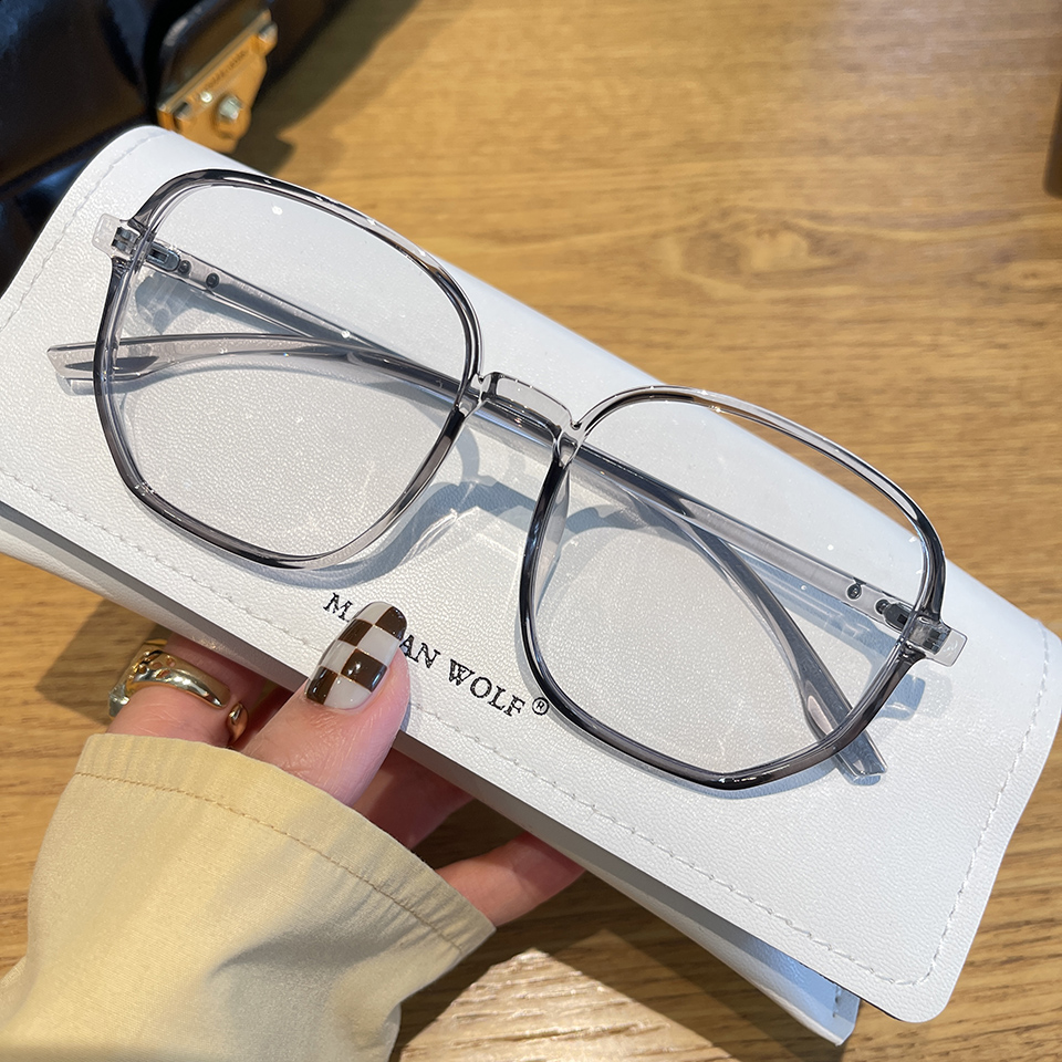 Mania wolf net red anti-blue light myopia glasses women can match the degree of eye protection flat light eye frame can be changed