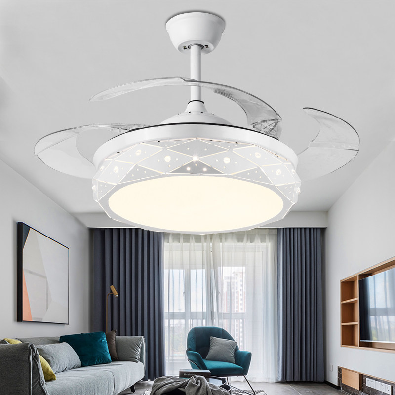 Nordic Invisible LED Fan Lights Modern Living Room Household Ceiling Lights Bedroom with Electric Fan One Chandras