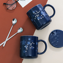 Creativity twelve Constellations Cups Ceramic Personality Trends Mark Cups Home Coffee Cups Lovers Water Glasses With Lid Spoon
