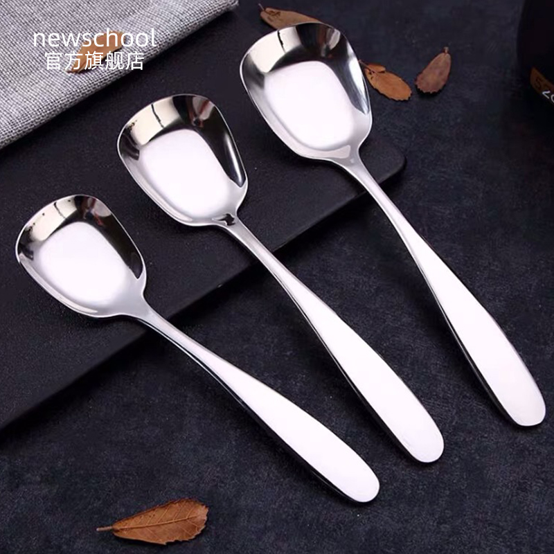 Long handle spoon Home 304 Stainless Steel Deepened Tablespoon Creativity Cute Little Tablespoon Children Eat Spoon for Soup Spoon
