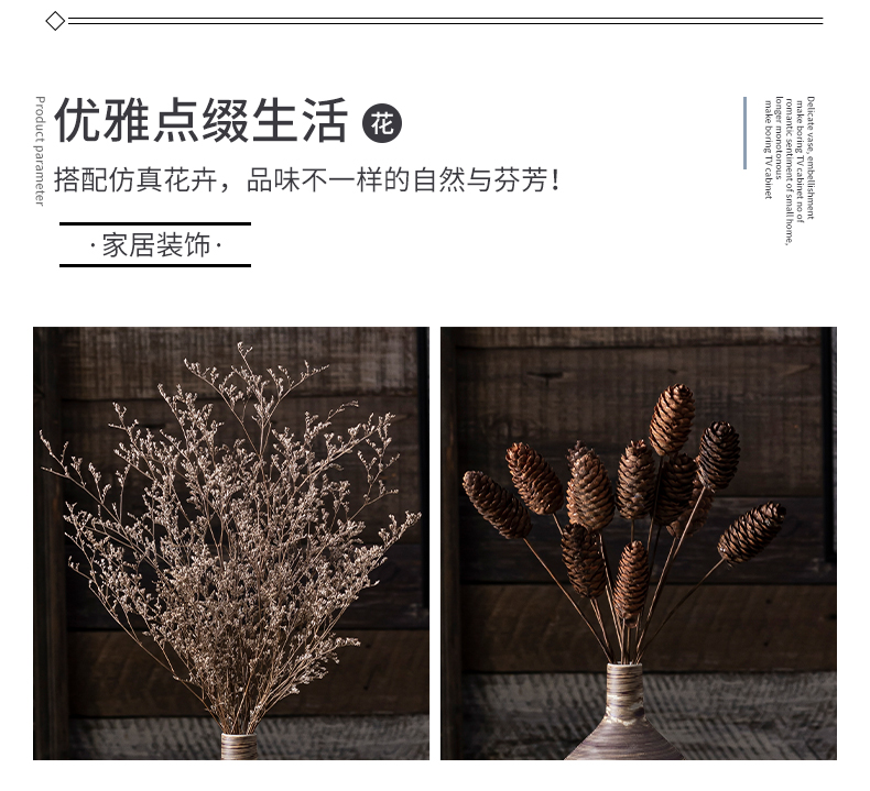 Zen Japanese small retro literary creative ceramic flower vases table dry flower adornment desktop furnishing articles