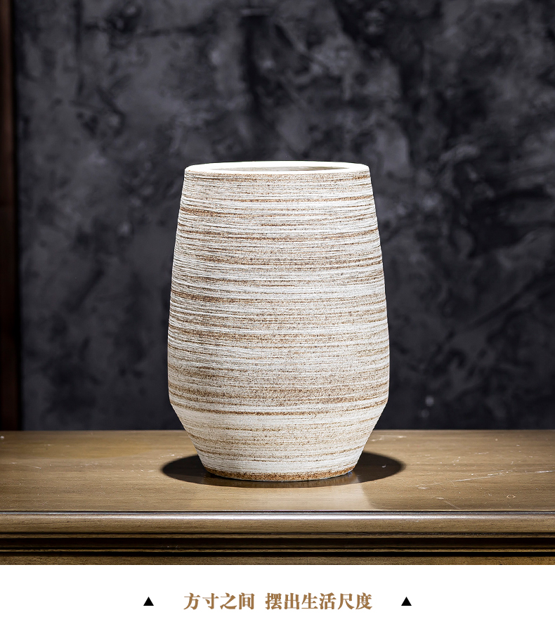 Restore ancient ways of literature and art ceramic dry flower vase Nordic contracted Japanese small and pure and fresh flower arrangement sitting room decoration ceramics furnishing articles