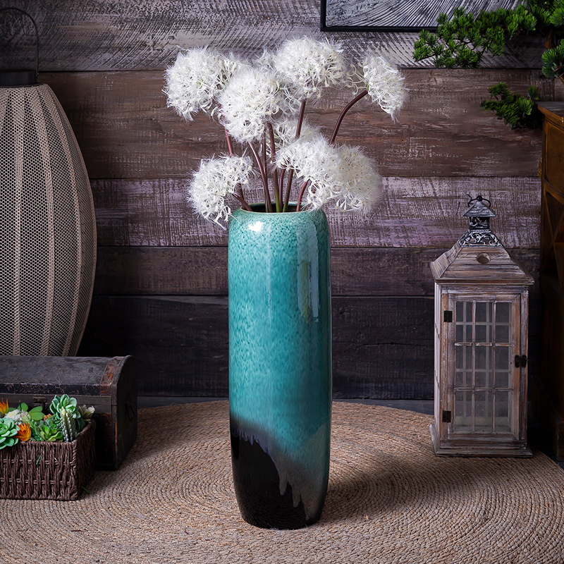 Jingdezhen dried flower vase landing large ceramic household of Chinese style and contracted sitting room dry flower arranging place porch is high