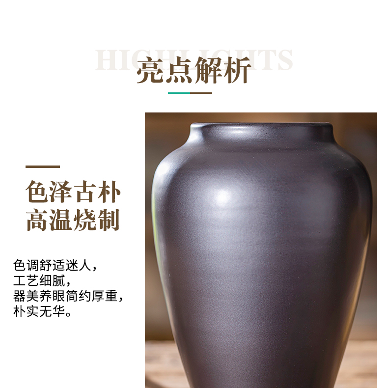 New Chinese style ceramic vase furnishing articles dried flowers, flower arrangement, black flower implement the sitting room porch TV ark, household soft adornment