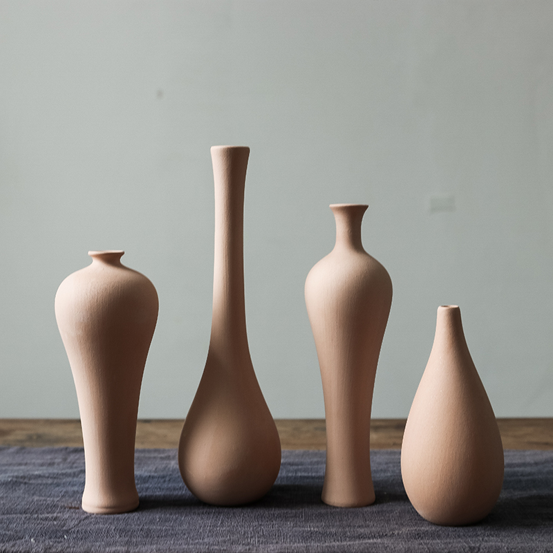 Minimalist Nordic household adornment element blank vase ceramic white flower implement bar painting graffiti ceramic film props