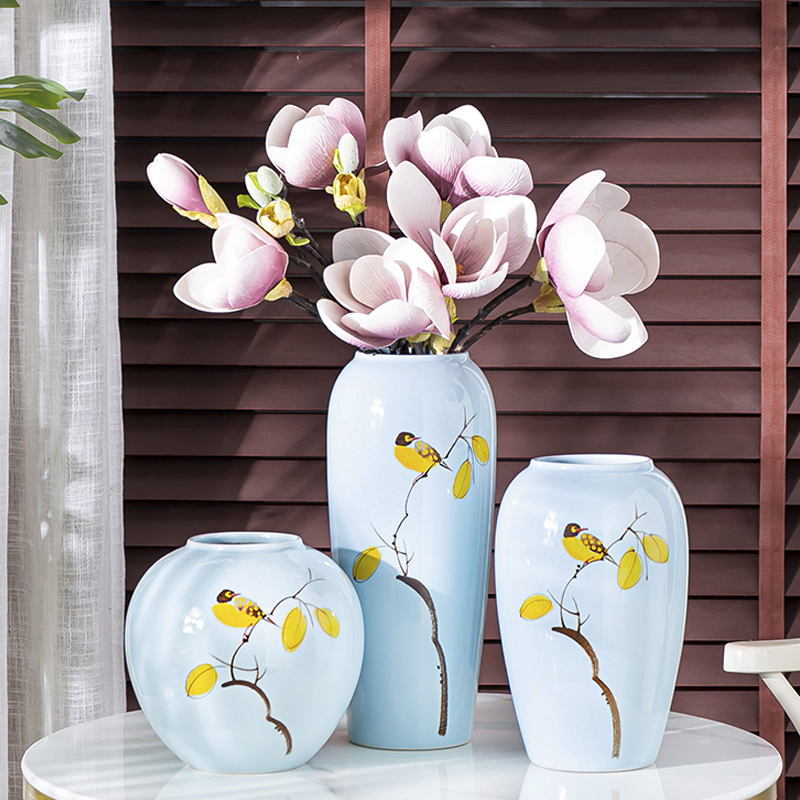 Jingdezhen hand - made ceramic vase furnishing articles sitting room hydroponic vase desktop dried flowers flower arrangement Chinese creative decorations