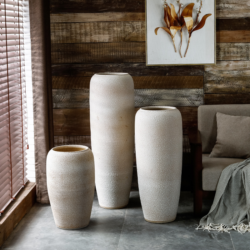 I and contracted landing big ceramic vase light clay porcelain decoration villa key-2 luxury furnishing articles sitting room flower arranging example room