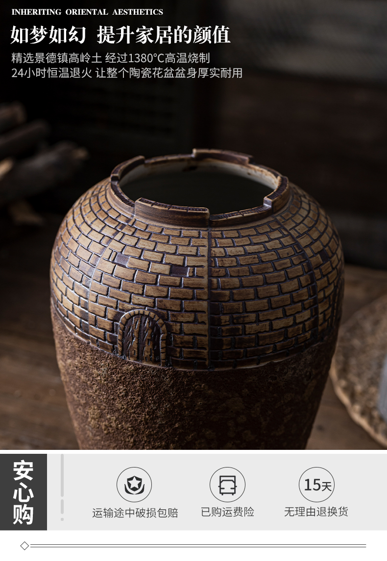 Ceramic zen floret bottle manually restoring ancient ways is the dried flower arrangement sitting room porch decorate place jingdezhen coarse some Ceramic pot