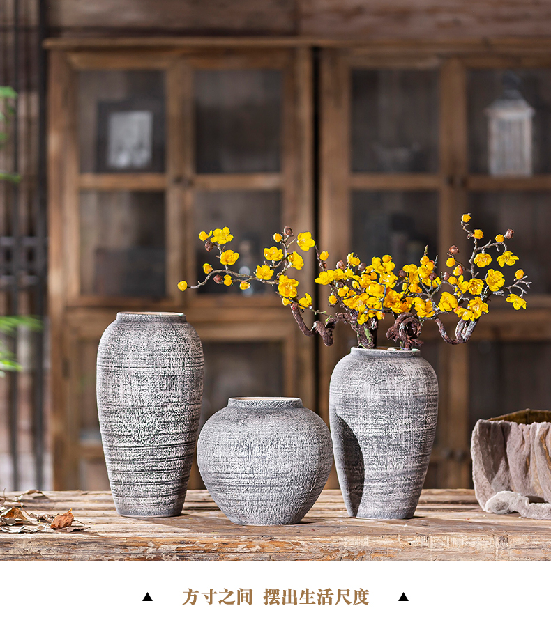 Jingdezhen ceramic vase restoring ancient ways furnishing articles creative table dry flower arranging flowers archaize sitting room do old pottery decoration