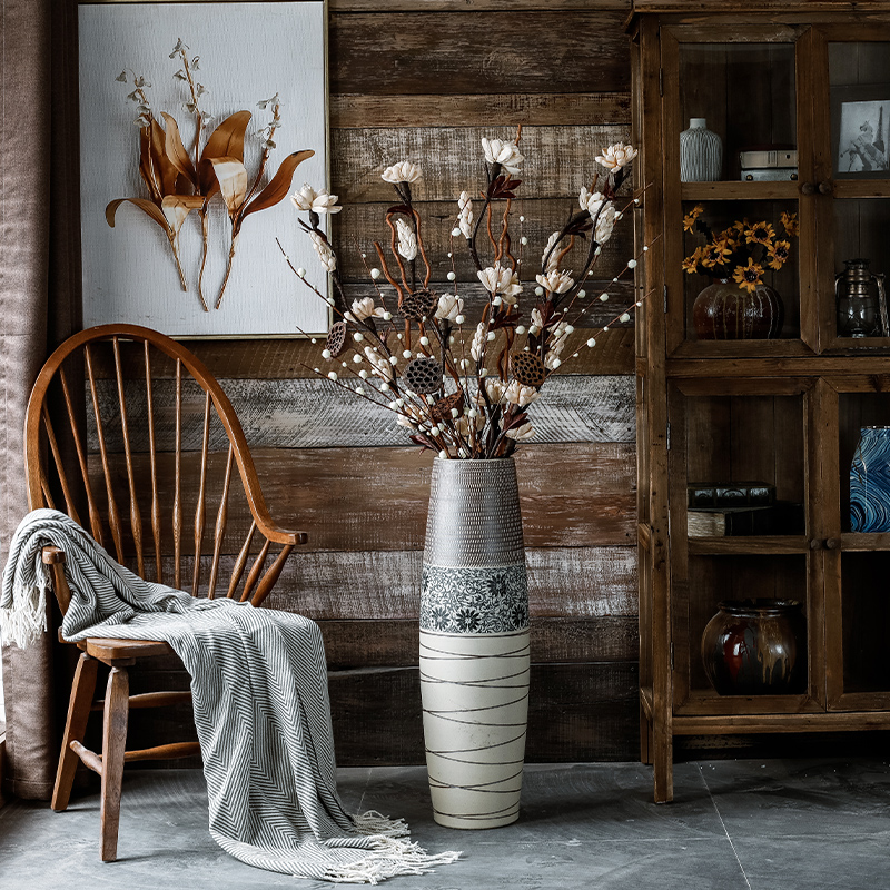 Ground vase Nordic large vases, the sitting room is I and contracted American dry flower arranging flowers tall ceramic decorative furnishing articles