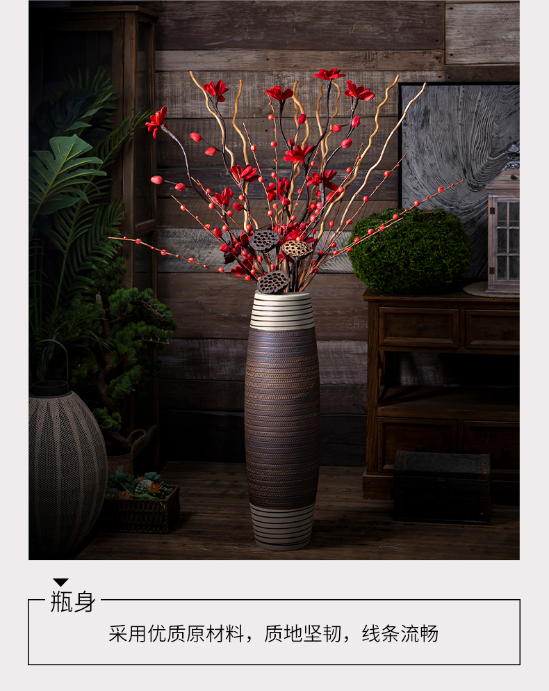 Tall, ceramic decorative dried flowers of large vase sitting room porch Chinese style restoring ancient ways furnishing articles American flower implement arranging flowers