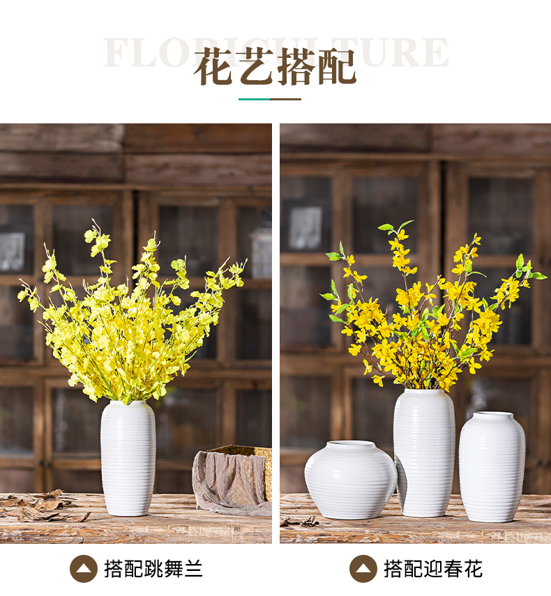 Dried flower vases, ceramic porcelain restoring ancient ways is the sitting room the Nordic table flower arranging water raise flower POTS American creative jewelry