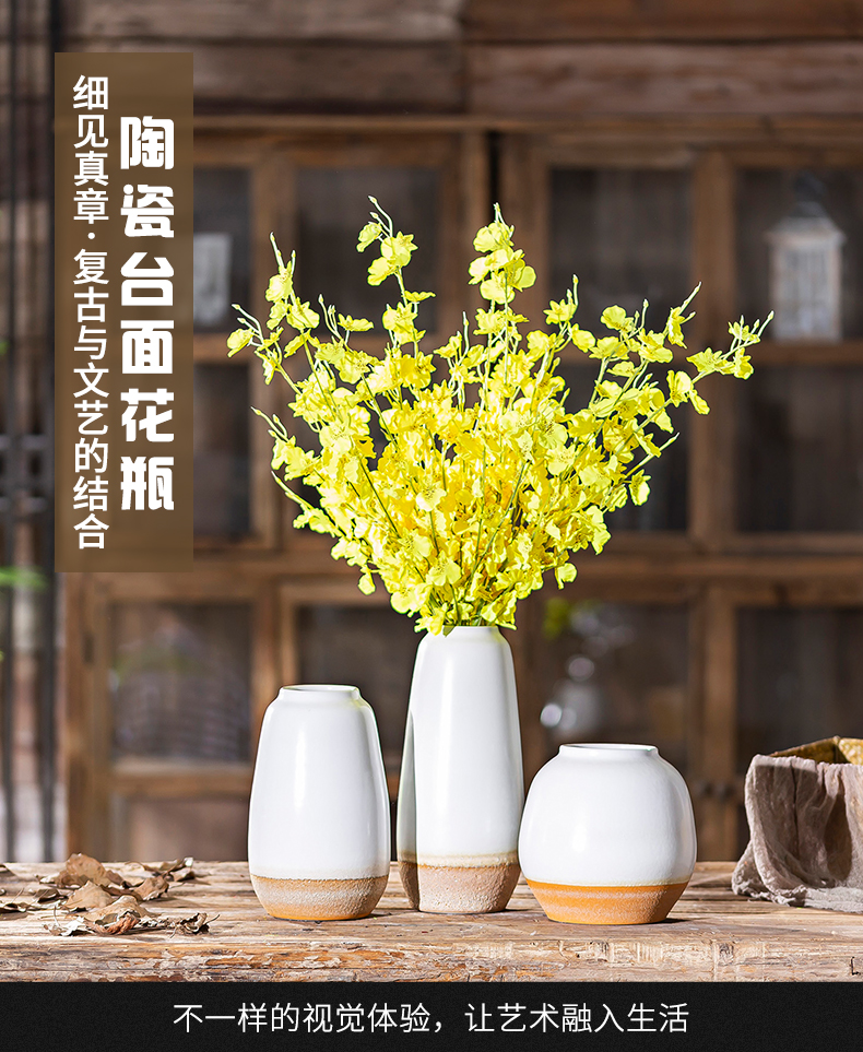 Jingdezhen Nordic vases, ceramic creative furnishing articles dried flowers sitting room adornment flower arranging hydroponic restore ancient ways small POTS furnishing articles