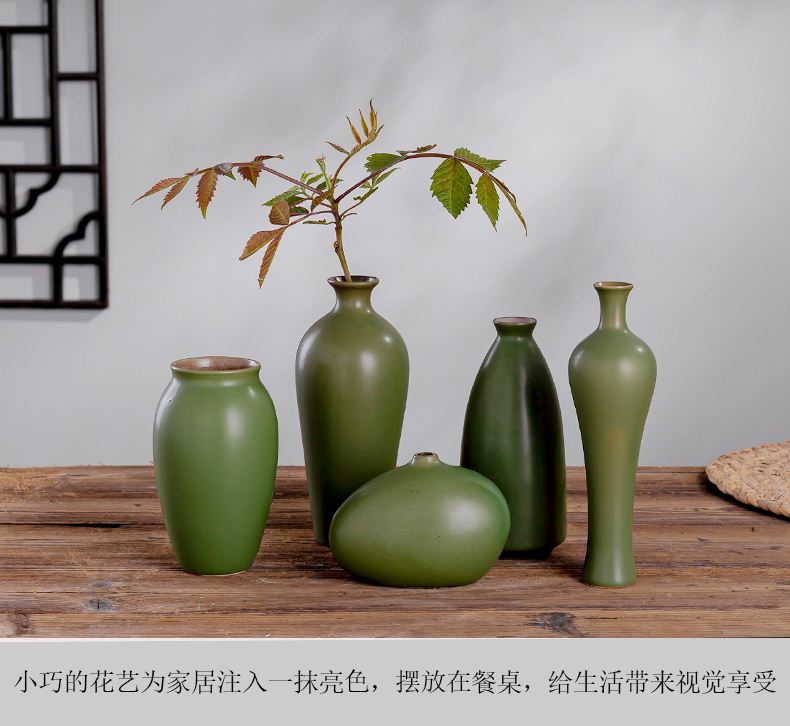 New Chinese style mini floret bottle ceramic flower arranging furnishing articles sitting room tea table floral desktop zen household ornaments